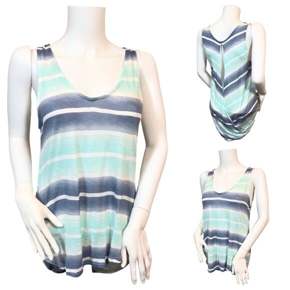 #T175 Splendid Blue Stripe Sleeveless Open Back Top SZ M $89 - Picture 1 of 11
